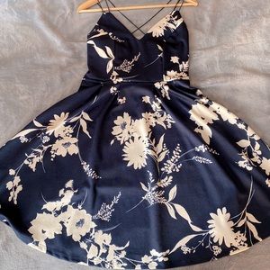 Cross-Strap Floral Dress
